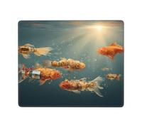 Non-Slip Mouse Pad 7x9 Inch Horizontal with Strange Little Fish Print for Laptop Computer and Console Desktop Use