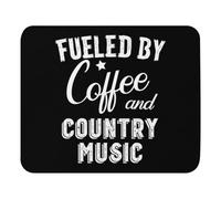Non-Slip Mouse Pad, Brew Espresso Enthusiasts Coffee Beverage and Country Music Graphic Gaming Mousepad Comfortable Desk Pad 25X30cm for Laptop Typing Office