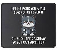 Non-Slip Mouse Pad, Cat Let Me Pour You A Tall Glass of Gaming Mousepad Washable Desk Pad 25X30cm for Laptop PC Office