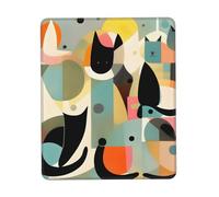 Non-Slip Mouse Pad for Gaming and Office, Mid-Century Modern Art Cat Print Rubber Base Desk Mat, Fits PC, Laptop, Console 7.9 x 9.5 in