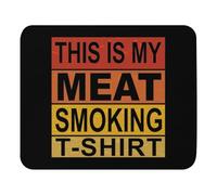 Non-Slip Mouse Pad, Meat Pork Barbecue Lovers This is My Smoking BBQ Enthusiasts Mouse Mat Stitched Edges Desk Pad 25X30cm for Office Home PC