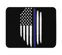 Non-Slip Mouse Pad, Walking This Line Because He is Mine Retro American Flag Patriotic Office Mousepad Portable Desk Pad 25X30cm for Work Studying Typing