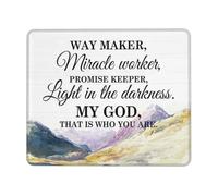 Non-Slip Mouse Pad, Way Maker Miracle Worker Light in The Darkness Mousepads Modern Desk Pad 25X30cm for Gamer Studying Work