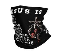 Non-Slip Neck Scarf,Jesus is My God My King My Lord Religion White,Headband Breathable Face Shield for Men Workout Yoga 26X30cm