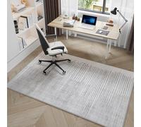 Non-Slip Office Chair Mat Scratch-Resistant Carpet for Hardwood & Tile Floors Thickened Desk Mat 120x140cm Grey Line - Perfect for Home & Office Use