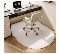 Non-Slip Office Chair Mat - TPR Floor Protection Shock-Absorbing Soundproof Easy Glide with Loop Pile Ideal for Hardwood & Tile Floors (White 120 x 90 cm) FANDIAO
