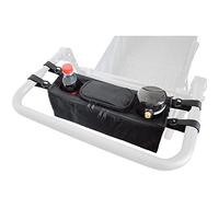 Non-Slip Organizer for Wagon, Parent Console Caddy with Cup Holders Universal for Folding Kids Pet Stroller Adjustable Straps Zippered Pockets Storage Phone Bag Attachment Accessories Black