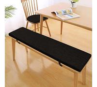 Non-Slip Patio Bench Cush with Strap - Washable Foam Seat Pad for Porch Swing Outdoor Fur - Removable and Black 100x40x5cm