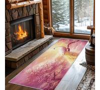 Non Slip Peacock Runner Rug for Hallway Washable, 60 x 210 cm Cherry Floral Bird Carpet Runner Extra Long for Living Room, Hall, Kitchen, Bedroom, Indoor Door Mat, Ultra Thin