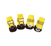 Non Slip Pet Dog Socks with Secure Grip Foot Covers for Puppy Poodle and Teddy Breaths Comfortable Walking Protectors (YE2, S)