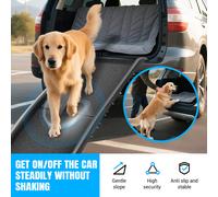 Non-Slip Pet Ramp for Dogs - Lightweight Foldable Dog Car Ramp, Portable Plastic Ramp for SUV, Van Entry and High Beds