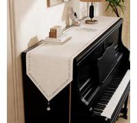 Non-slip Piano Runner For Top Of Piano, Simple Beautiful Top Protector Covers for Digital Piano/TV Cabinet/Entrance, Cotton-Linen Blend Piano Dust Cover Cloth(Style-2,14x68in)