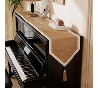 Non-slip Piano Runner For Top Of Piano, Simple Beautiful Top Protector Covers for Digital Piano/TV Cabinet/Entrance, Cotton-Linen Blend Piano Dust Cover Cloth(Style-1,14x40in)