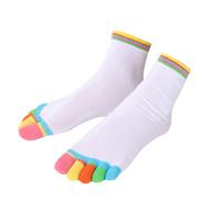 Non-Slip Pilates Socks for Womens - Five-Toe Grip Socks with Silicone Dots Comfortable Cotton Anti-Skid Pilates Sock for Indoor Fitness, Dance & Barefoot Workouts