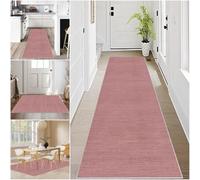 Non-Slip Pink Hallway Runner Rug 60x150 cm - Washable Heavy-Duty Carpet Mat for Kitchen Entryway Bedroom Absorbent Narrow Area Rug Floor Runner for High Traffic Areas