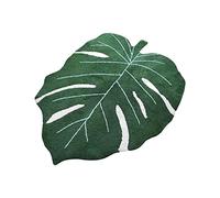 Non Slip Plant Leaf Shaped Bath Mat, Bathroom Monstera Leaf Rug, Soft Green Bathroom Rug Floor Carpet for Doormats Shower Birthday Party Decor(60x90CM)