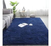 Non-Slip Plush Area Rug 4cm Thick for Living Room Bedroom & Office Navy Blue 120x160 cm - Soft Indoor Carpet for Comfort & Style