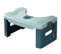 Non Slip Portable Toilet Potty Stool with Foldable Design for Adults Supporting Natural Posture and Space Saving Storage (Blue)