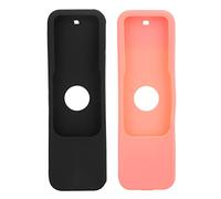 Non Slip Protective Silicone Cover Case for TV 4K Siri 4th 5th Generation Remote Controller Dust Proof Anti Scratch Remote Control Accessories 2Pcs Set Black Blue Black Orange (Black and Red)