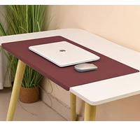 Non-Slip PU Leather Desk Pad with Edge Protector - Soft Waterproof Desk Mat for Home Office - Extended Mouse Pad Laptop Desk Writing Blotter Mat Table Protector,120x60cm,Wine Red
