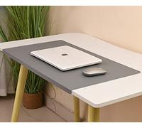 Non-Slip PU Leather Desk Pad with Edge Protector - Soft Waterproof Desk Mat for Home Office - Extended Mouse Pad Laptop Desk Writing Blotter Mat Table Protector,60x40cm,Gray