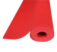 Non-Slip PVC Bathroom Drain Mat, 5mm Thick, Customizable Big Hollow Design for Kitchen, Shower, Swimming Pool, Red, 90x100cm - Ideal for Wet Areas