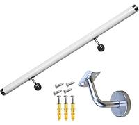 Non Slip PVC il for Indoor & Outdoor Stairs Wall Mounted Railing Kit with Brackets 6m (20ft) White Staase Guardrail for Safe & Stabili