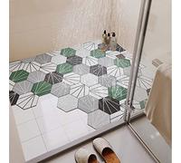 Non Slip PVC Loofah Mats for Shower Quick Drain Fast Drying Washable Without Suction Cups Rectangle Can Be Cut Bathroom Tub Kitchen Hexagon 1 50 * 80cm/19.69 * 31.5in