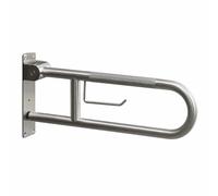 Non-Slip Restroom Grab Bar, 304 Stainless Steel Folding, Knurled, Hook, 80 Cm