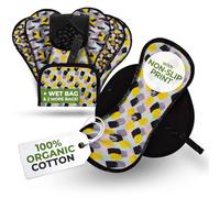 Non-Slip Reusable Organic Panty Liners for Women & Teens (Medium 7-Pack) - Breathable, High-Temp Washable Cloth Panty Liners for Vaginal Discharge - Soft Cotton Keep You Fresh & Dry for Daily Use