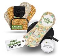 Non-Slip Reusable Sanitary Pads for Teen Girls (S+M, 6-Pack); High-Temp Washable Organic Cotton Cloth; Non-Irritating Sanitary Towels, Soft Reusable for Comfortable First Period Care