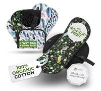 Non-Slip Reusable Sanitary Pads for Teen Girls (S+M, 6-Pack); High-Temp Washable Organic Cotton Cloth; Non-Irritating Sanitary Towels, Soft Reusable for Comfortable First Period Care