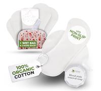 Non-Slip Reusable Sanitary Pads for Teen Girls (S+M, 6-Pack); High-Temp Washable Organic Cotton Cloth; Non-Irritating Sanitary Towels, Soft Reusable for Comfortable First Period Care