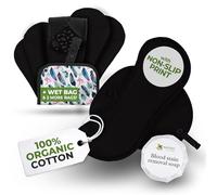 Non-Slip Reusable Sanitary Pads for Teen Girls (S+M, 6-Pack); High-Temp Washable Organic Cotton Cloth; Non-Irritating Sanitary Towels, Soft Reusable for Comfortable First Period Care