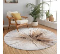 Non-slip Round Area Rug for Living Room, 120 x 120 cm Soft Machine Washable Floor Rug Simple Sun Rays Theme Decoration for Bedroom Children's Room Balcony, Light Circle Carpet