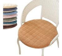 Non-Slip Round Chair Cushions for Outdoor Garden & Home - 50 cm Seat Pads for Dining Kitchen Patio - Khaki Color Set of 6 for Ultimate Comfort & Style