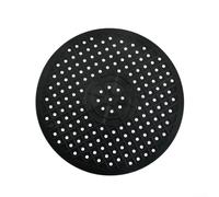 Non-Slip Rubber Drain Pad for Kitchen Sinks Designed with Wave Pattern to Secure Dishes and Shield Countertops from Moisture and Overflow (black round)