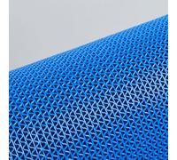 Non Slip Rubber Drainage Mats for Bathroom & Pool S Shaped Hollow Anti Fatigue Matting 3x20FT Hydrophobic Commercial Wet Area Flooring Blue