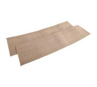 Non slip rubber floor mat with linen for staircase use offering silent and safe step protection (Brown)
