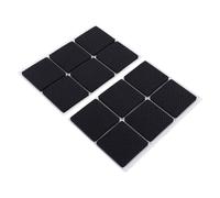 Non-Slip Rubber Furniture Pads, 12Pcs Wood Floor Protector Pad Table Chair Leg Floor Protectors Square Rubber Feet Self-adhesive Protector Set(Black)
