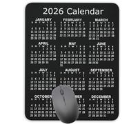 Non-Slip Rubber Mouse Pad， 2026 Calendar Vertical Edition Calendar Black Mouse Mat Mouse Pad Office Gaming Mousemat 11.8" x 9.8"