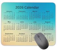 Non-Slip Rubber Mouse Pad， 2026 Calendar Yellow Blue Gradient Background Calendar Black Mouse Mat Mouse Pad Office Gaming Mousemat 9.4"x7.9"