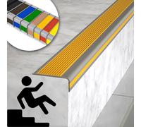 Non-Slip Rubber Stair Edge Protector, Flexible Self-Adhesive Safety Transition Strip, Waterproof Fire Retardant Indoor Guard for Stair Nosings