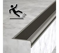 Non-slip Rubber Stair Edge Protector - Self-adhesive, Waterproof, Fire Retardant Safety Strip For Indoor Steps - Enhance Safety & Prevent Accidents Black 10M