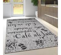 Non Slip Rug Kitchen Living Room Fat Weave Check Carpet Small Large Runner Mat (160x225cm - 5'3''x7'4''ft, Grey Coffee)