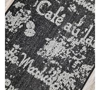 Non Slip Rug Kitchen Living Room Fat Weave Check Carpet Small Large Runner Mat (80x150cm - 2'6"x5' ft, Black Coffee)