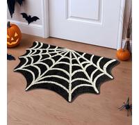 Non Slip Rug,Spiderweb Area Rug Halloween Spider Web Rugs Bath Mat - Halloween Bathroom Decor for Bathroom, Shower, Kitchen Washable Rugs Water Absorbent Outdoor Intéressant Décoration (B, 50x80cm)