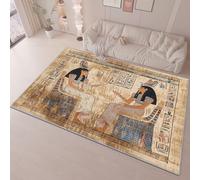 Non Slip Rug Traditional People Runes Printing, Light Brown Soft Low Pile Carpets for Living Room Office Bedroom Dining Room - 120 x 180 cm for Home Hotel Decorative Easy Care
