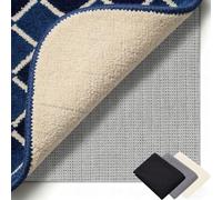 Non Slip Rug Underlay 60 x 155 cm Waterproof, with Reusable & Odor-Free, Cut-To-Size, Washable, Customisable Size, PVC Rug Gripper Antislip Matting for Kitchen, Home, gray brown