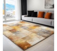 Non-Slip Rug with Durable Edge Binding, 60 x 120 cm, Super-Soft Tan Living Room Rug, Washable Low-Pile Carpet for the Bedroom with an Exquisite Rustic Vintage Pattern